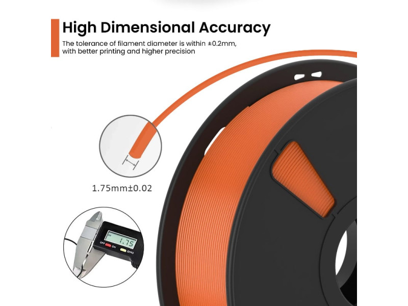 AlmightyFila 3D Printer Filament PLA+ Orange 1.75 MM / 1 KG