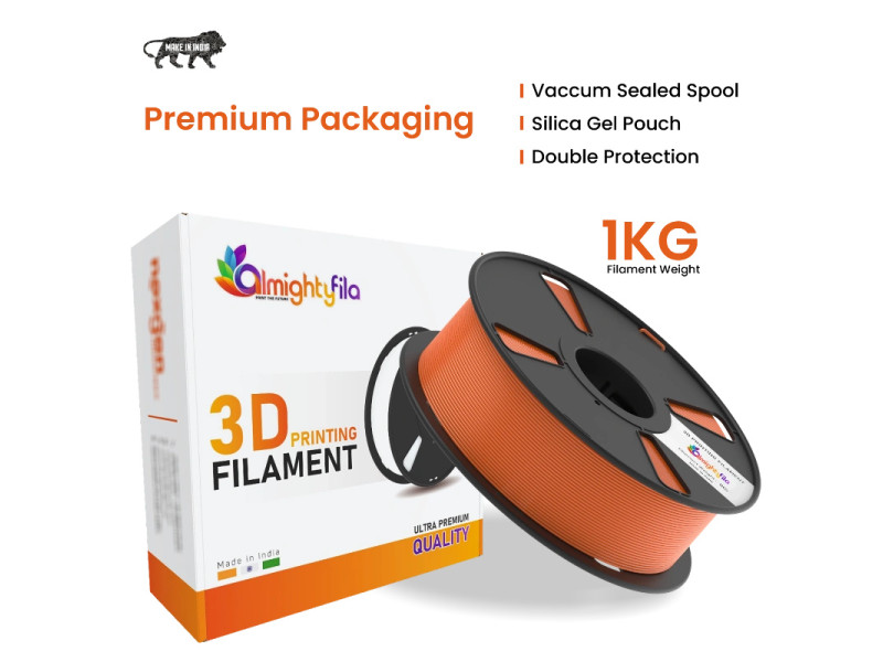 AlmightyFila 3D Printer Filament PLA+ Orange 1.75 MM / 1 KG