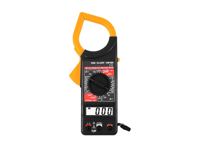 DT-266 AC DC Digital Clamp Multimeter Auto Ranging Amp Current Voltage Measurement Device Ammeter Tong Tester with LCD Display
