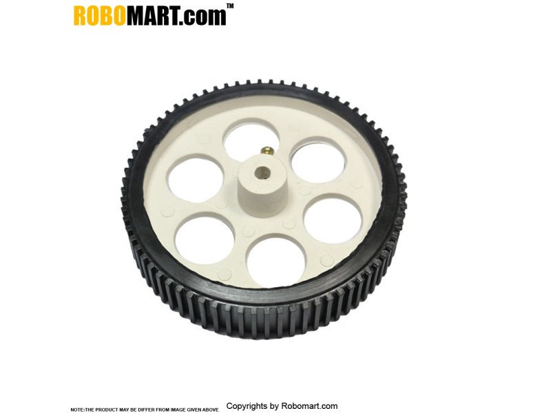 4'' White Screw Mount Tyre With Metal Pulley
