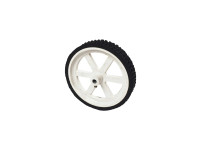 4 inch White Screw Mount Robotic Tyre Wheel With Metal Pulley