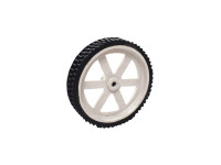 4 inch White Screw Mount Robotic Tyre Wheel With Metal Pulley