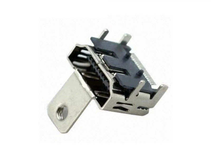 HDMI A Type Female Connector SMT Style without Screw Fastener