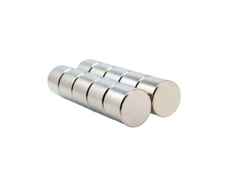 12mm x 10mm (12x10 mm) Neodymium Cylindrical Strong Magnet