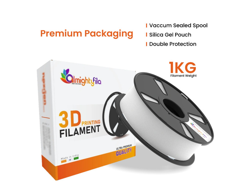 AlmightyFila 3D Printer Filament PLA+ STAR WHITE 1.75 MM / 1 KG