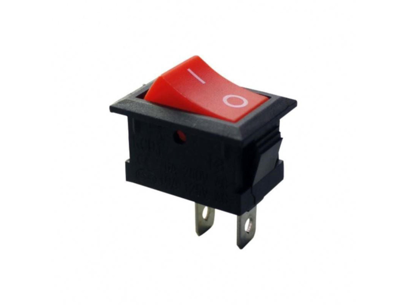 KCD1-11 Mini Rocker Switch Boat On/Off Snap-In 2-Pin Red Plastic Button (Pack of 5)