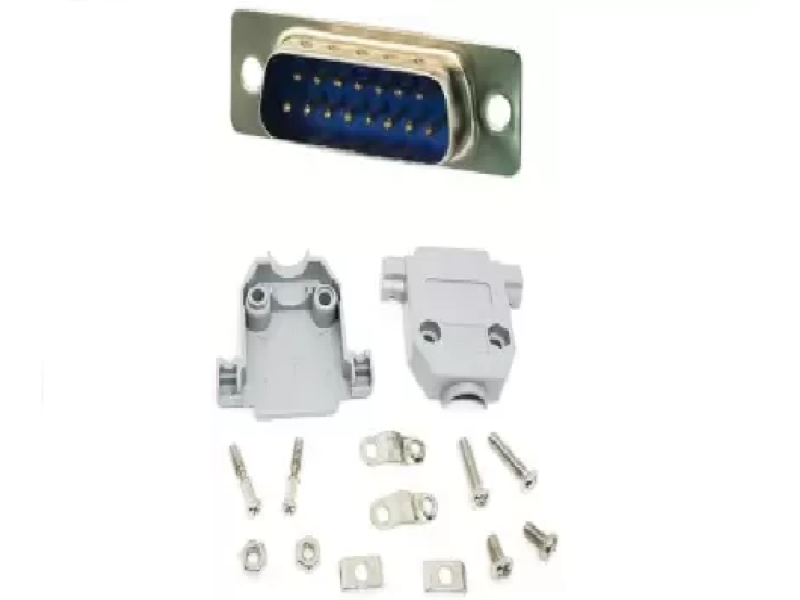 DB15 Connector Male and Male 15 Pin Electrical RS232 D-SUB Dust Cover Connector