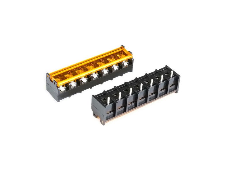 8 Pin Barrier Terminal Block Connector with Flap Cover Lid – 9.5 mm (Pack of 1)