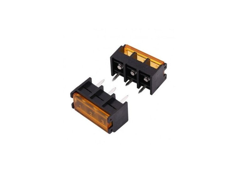 3 Pin Barrier Terminal Block Connector with Flap Cover Lid – 9.5 mm (Pack of 2)