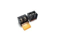 2 Pin Barrier Terminal Block Connector with Flap Cover Lid – 9.5 mm (Pack of 2)