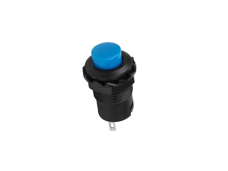 Blue AC 3A 250V 12mm 2Pin Momentary Self Reset Round Cap Push Button Switch