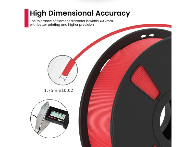 AlmightyFila 3D Printer Filament PLA+ RED 1.75 MM / 1 KG