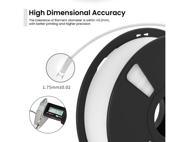 AlmightyFila 3D Printer Filament PLA+ Transparent Clear Natural 1.75 MM / 1 KG