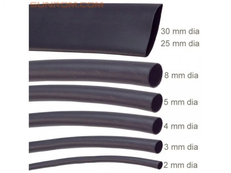 Heat Shrink Sleeve 5mm Diameter (2 Meter) Black Industrial Grade WOER (HST)