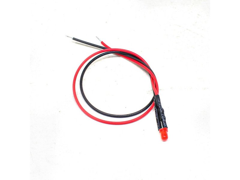 5-9V Red LED Indicator 8MM Light with Cable (Pack of 5)