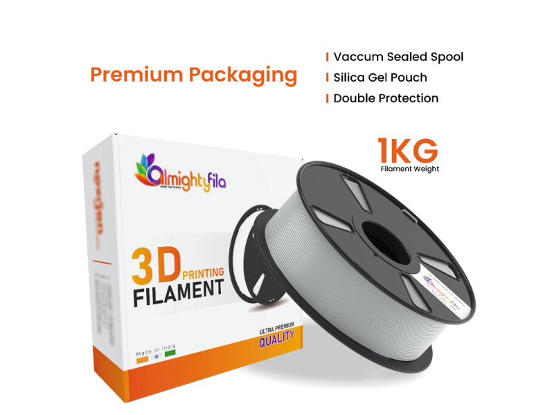 AlmightyFila 3D Printer Filament PLA+ Light Gray 1.75 MM / 1 KG