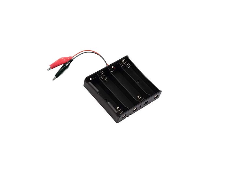 4 x 18650 Battery Holder Box with Alligator Clips