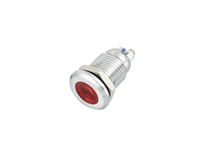 LED Indicator Light 3-24V Red 12mm Metal Pilot Custom Dash Signal Lamp Screw Type