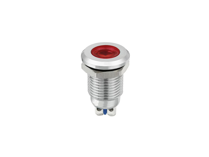 LED Indicator Light 3-24V Red 12mm Metal Pilot Custom Dash Signal Lamp Screw Type