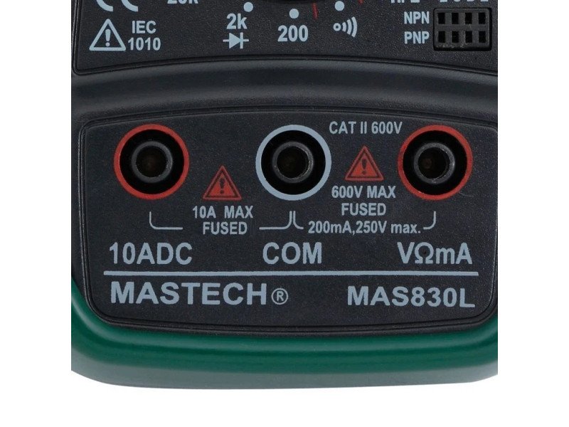 Original Mastech MAS830L Digital Multimeter – Multimeter with Probes