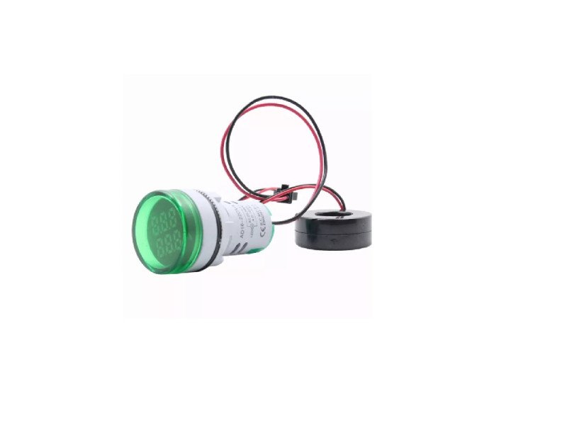 Green AC50-500V 0-100A 22mm AD16-22DVA Round LED Indicator Light with Transformer