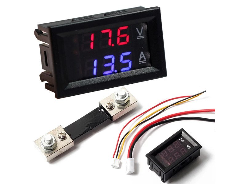 0.28 inch DC 100V 100A LED Digital Ammeter-Voltmeter With Shunt