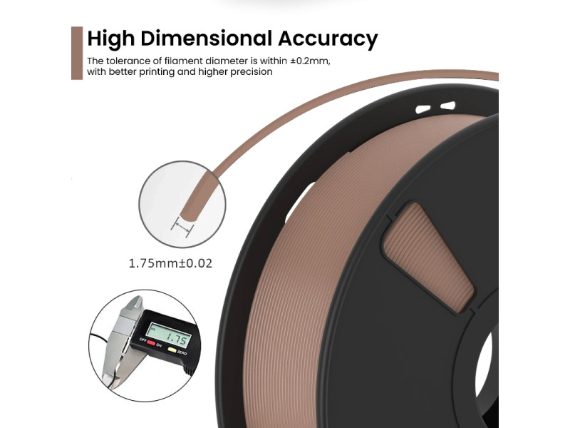 AlmightyFila 3D Printer Filament PLA+ Wood Brown 1.75 MM / 1 KG