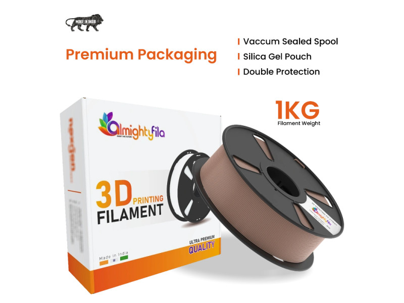 AlmightyFila 3D Printer Filament PLA+ Wood Brown 1.75 MM / 1 KG