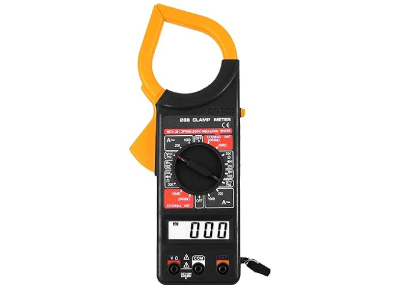 XTMAX DT-266 AC DC Digital Clamp Multimeter Auto Ranging Amp Current Voltage Measurement Device Ammeter Tong Tester with LCD Display Detection