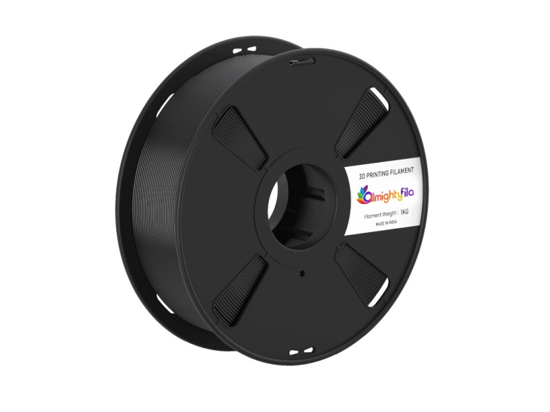 AlmightyFila 3D Printer Filament PLA+ JET BLACK 1.75 MM / 1 KG