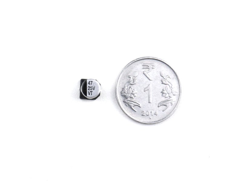 47 uF 25V Surface Mount SMD Electrolytic Capacitor (Pack of 5)
