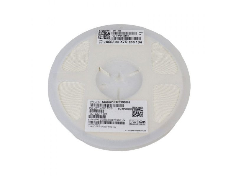 100nf 50V Capacitor 0603 SMD Package (Reel of 4000)
