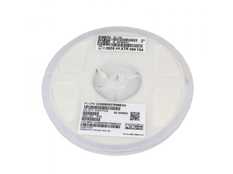 100nf 50V Capacitor 0805 SMD Package (Reel of 20)
