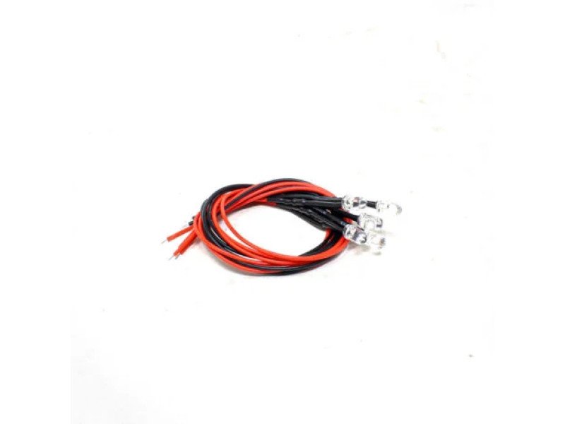 12-18V 3MM Water Clear RGB Quick Flash LED Indicator with wire (Pack of 5)