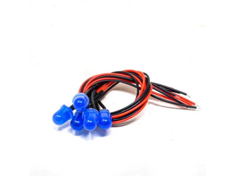 3V 3MM Blue LED Indicator With wire 20cm (Pack of 5)