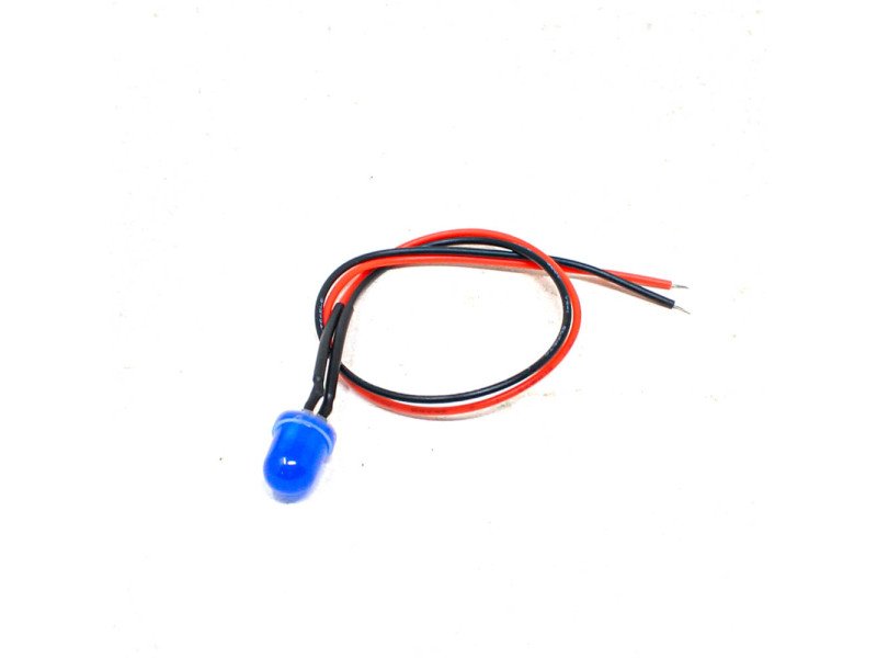 3V 5MM Blue LED Indicator with Wire (Pack of 5)