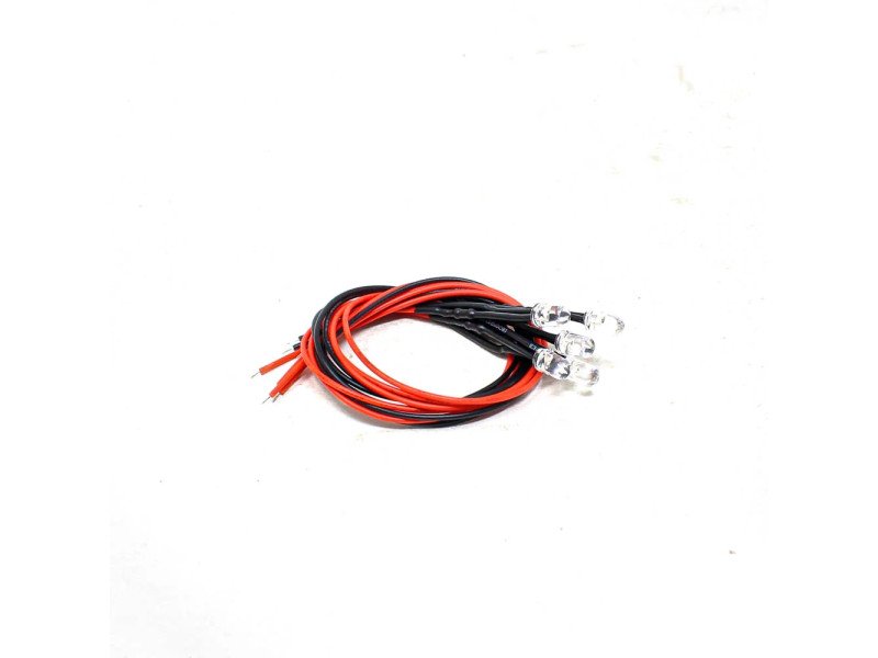5-9V 3MM Water Clear RGB Slow Flash LED Indicator with wire 20cm (Pack of 5)