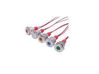 Blue 10-24V 12mm LED Metal Indicator Light with 15CM Cable