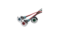 Green 10-24V 12mm LED Metal Indicator Light with 15CM Cable