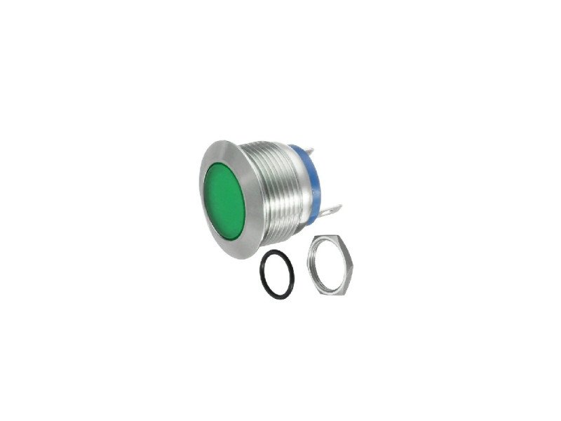 Green 10-24V 22mm LED Metal Indicator Light
