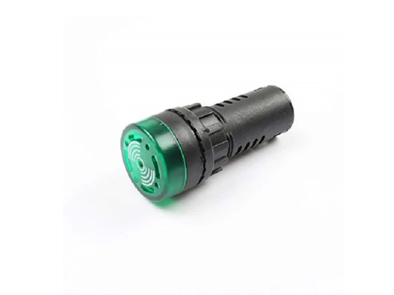 Green AC/DC220V 16mm AD16-16SM LED Signal Indicator Built-in Buzzer