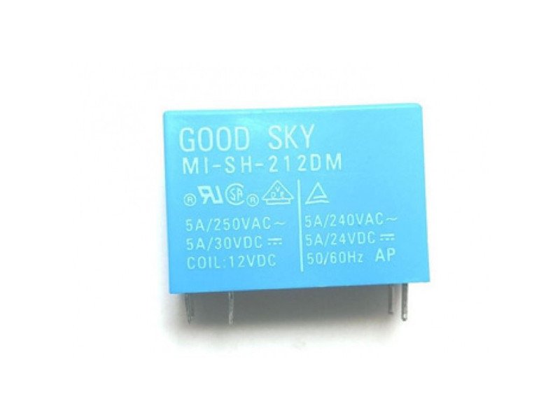 Goodsky 12V 5A DC MI-SH-212DM 6-Pin DPST PCB Mount Power Relay