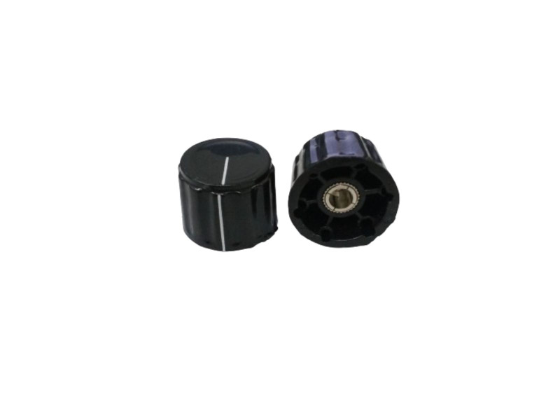 28mmx20mm Potentiometer Knob Rotary Switch Black Cap for 6.3mm shaft