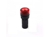 Red AC/DC12V 30mm AD16-30SM LED Signal Indicator Built-in Buzzer