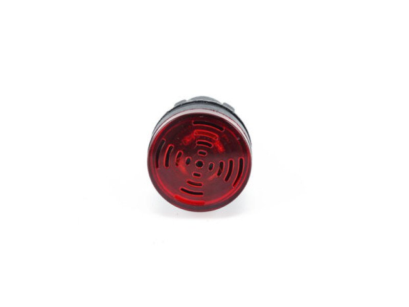 Red AC/DC24V 30mm AD16-30SM LED Signal Indicator Built-in Buzzer