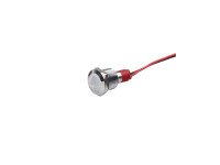 White 10-24V 10mm LED Metal Indicator Light with 15CM Cable
