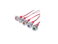 White 3-9V 10mm LED Metal Indicator Light with 15CM Cable