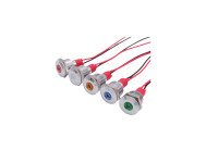Yellow 3-9V 8mm LED Metal Indicator Light with 15CM Cable