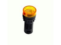Yellow AC/DC220V 22mm AD16-22SM LED Signal Indicator Built-in Buzzer