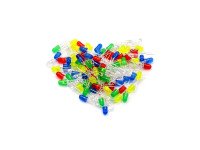 50 Pcs Assorted LEDs Set 5mm DIP (10 LEDs x White Yellow Red Green Blue)